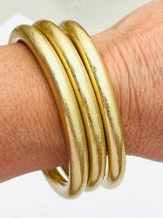 CHIC - Bold Vintage Bangles (set of 3)(matte gold)