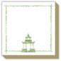 Handpainted Ornate Pagoda Green Luxe Notepad