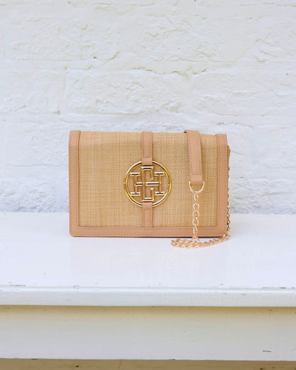 Cecilia Circle Logo Handbag Natural