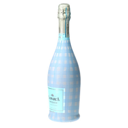 Powder Blue Picnic Gingham Prosecco Bottle Wrap