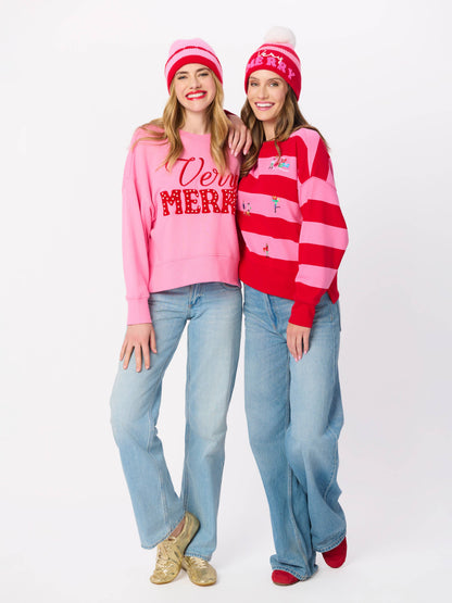 "VERY MERRY" BEANIE, RED