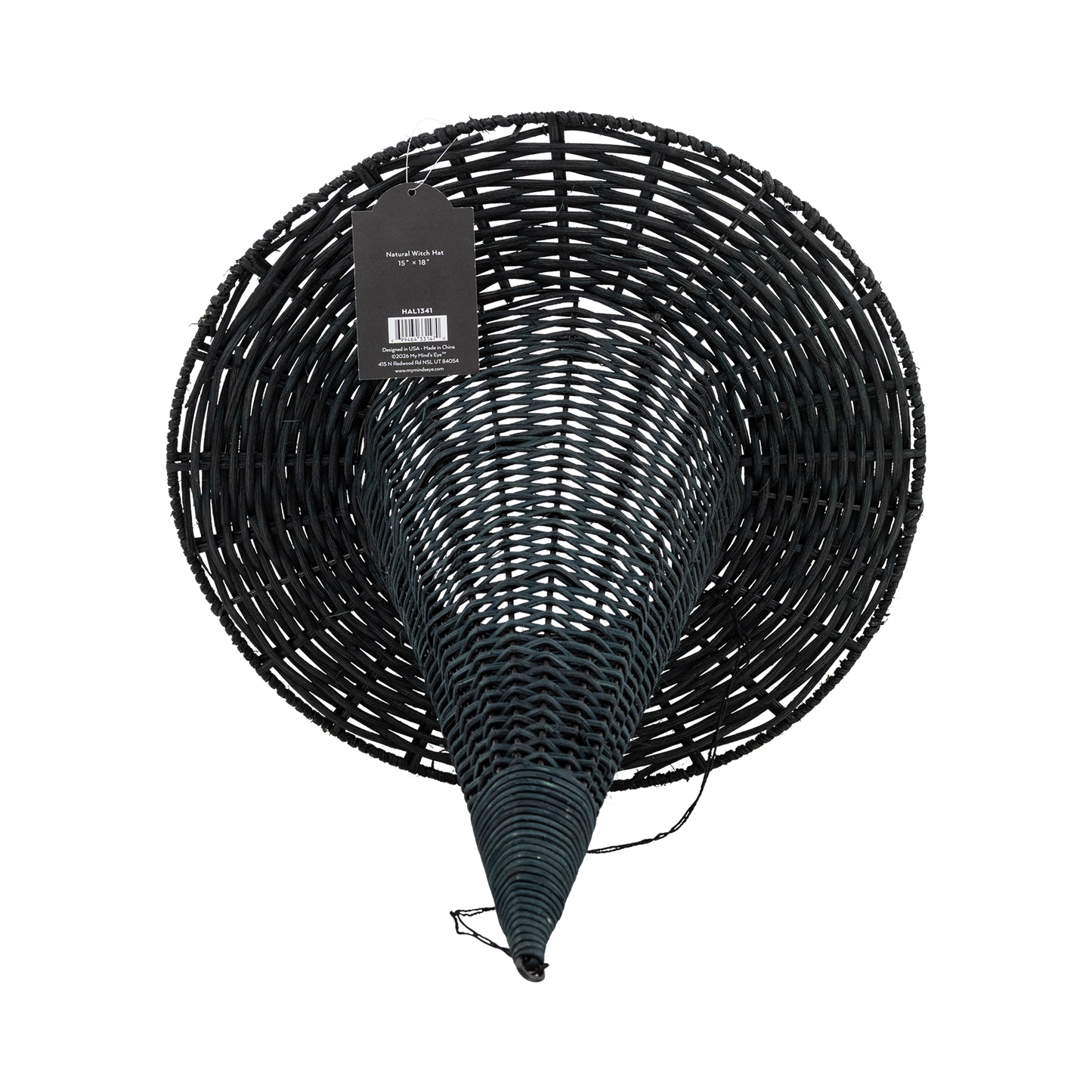 HAL1341 - Natural Rattan Witch Hat - 18"