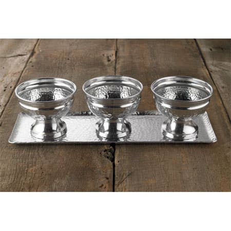 Hammered Tray Set 3 Bowls