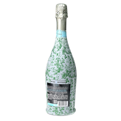 Grandmillennial Green Floral Prosecco Bottle Wrap
