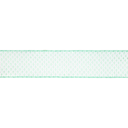 2 1/2" Wired Ribbon | Green/White Woven | 10 Yard Roll