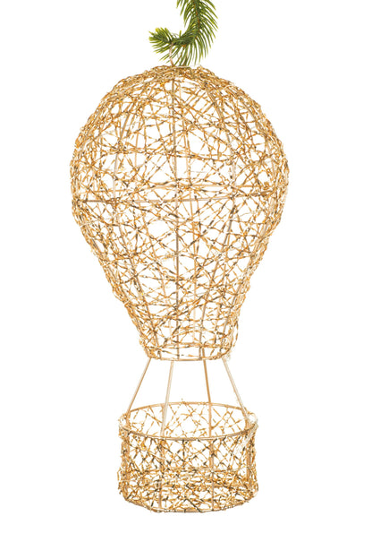 NEW-Hangable Gold Hot Air Balloon LED Decoration