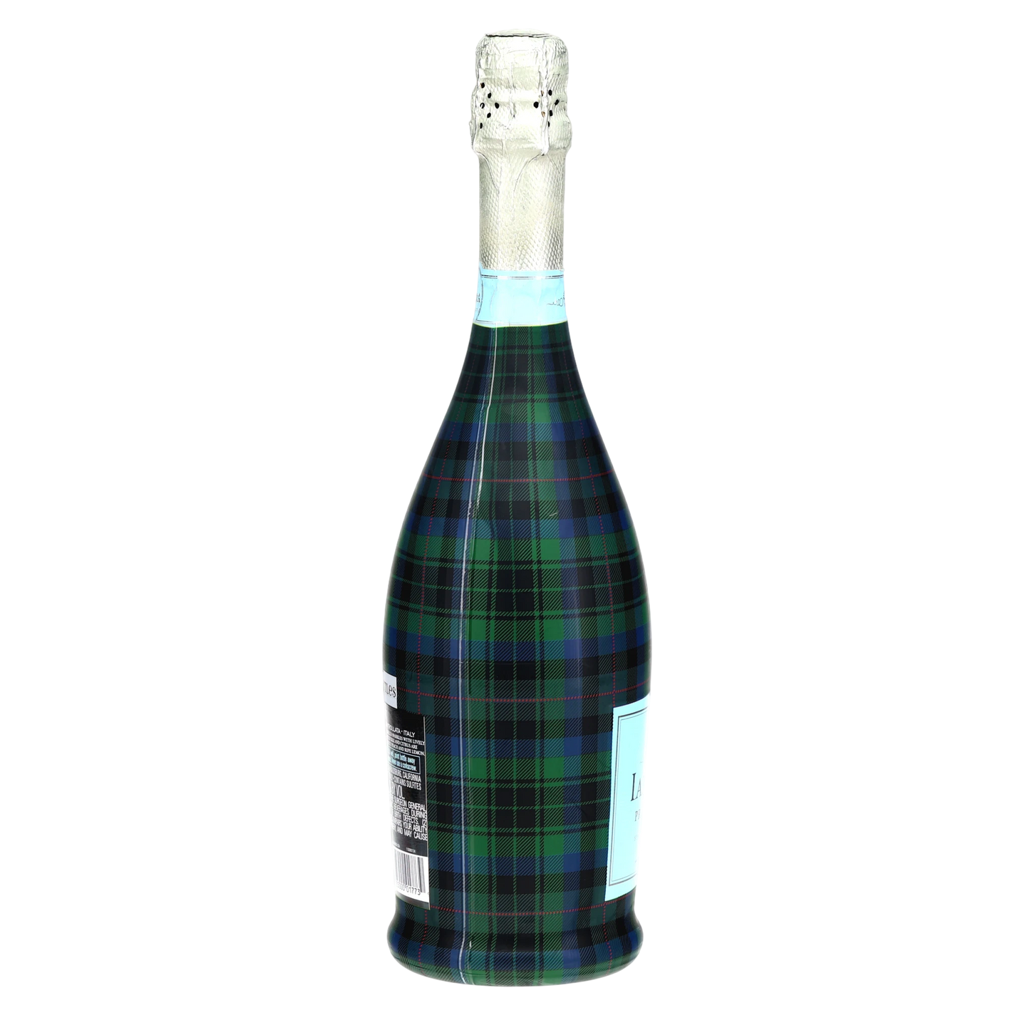 Blue & Green Christmas Tartan Prosecco Bottle Wrap