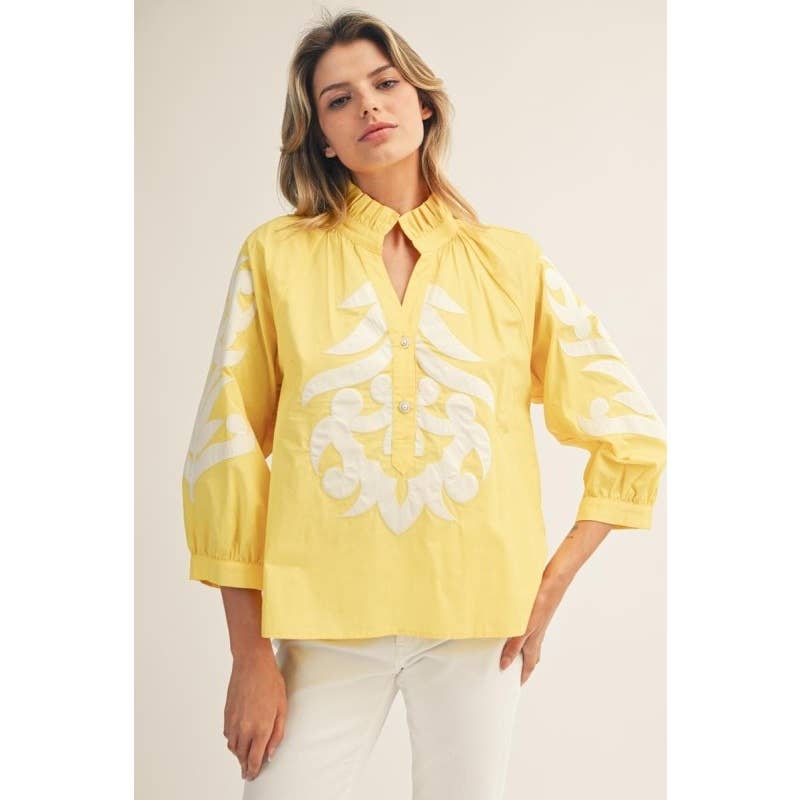 Baroque applique detail top