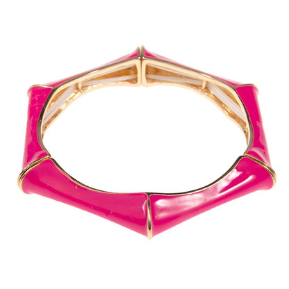Enamel Hexagonal Stretch Bangle Bracelet
