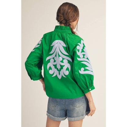 Baroque applique detail top
