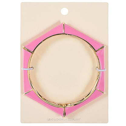 Enamel Hexagonal Stretch Bangle Bracelet