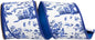 Asian Vista Chinoiserie Deluxe Wired Edge, White/blue, 4 In