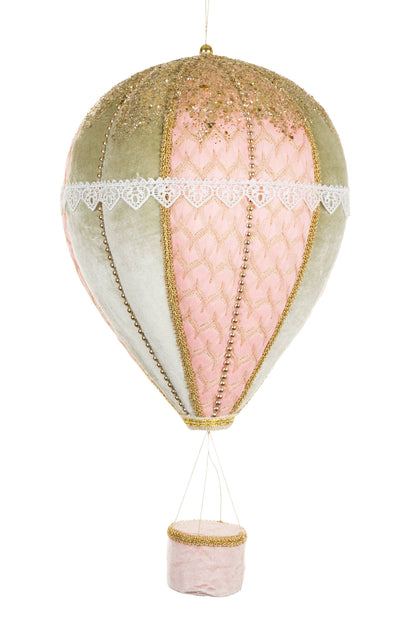 NEW-Hanging Pastel Pink Victorian Hot Air Balloon