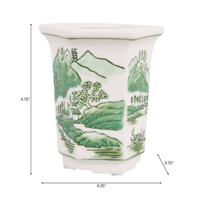Scented Candle - Sage & Eucalyptus Green Ceramic, 6 Oz