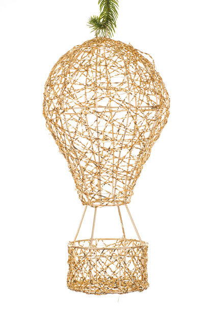 NEW-Hangable Gold Hot Air Balloon LED Decoration