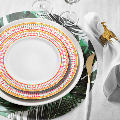 White Red Gold Chord Rim Dinnerware Value Set - 20 Sets (Copy)