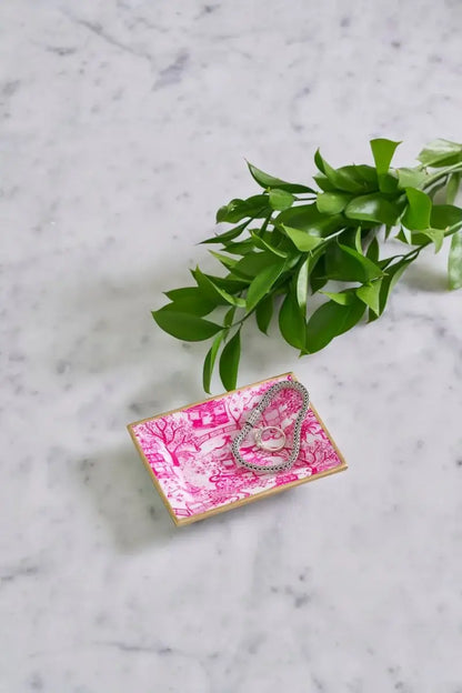 Garden Party Enameled Tori Trinket Tray