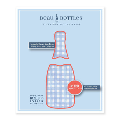 Powder Blue Picnic Gingham Mini Prosecco Wraps (3-Pack)