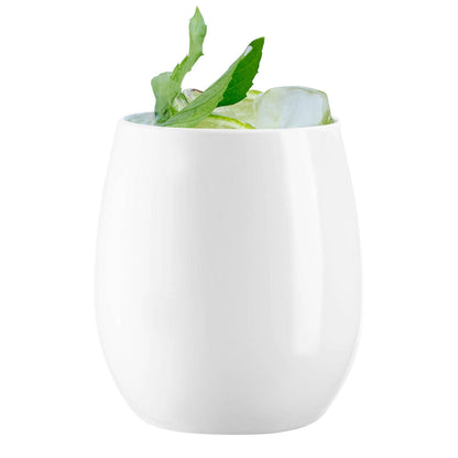 12 oz. White Elegant Stemless Plastic Wine Glasses - 16 pcs