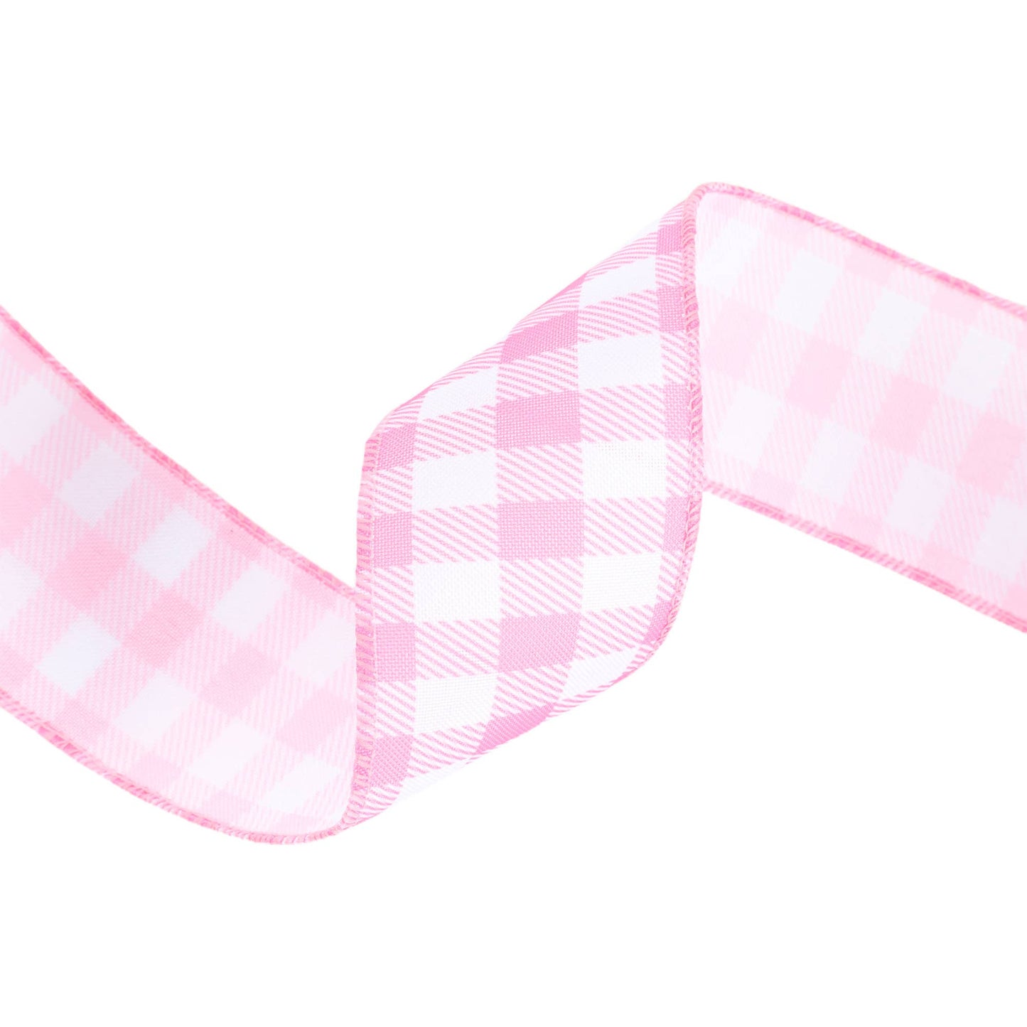 2 1/2" Wired Ribbon | White/Spring Gingham | 10 Yard Roll |