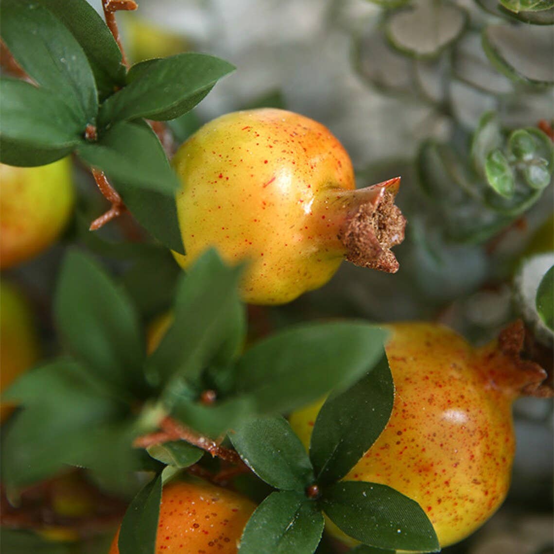 34"-Artificial Pomegranate Branche-6 Fruits
