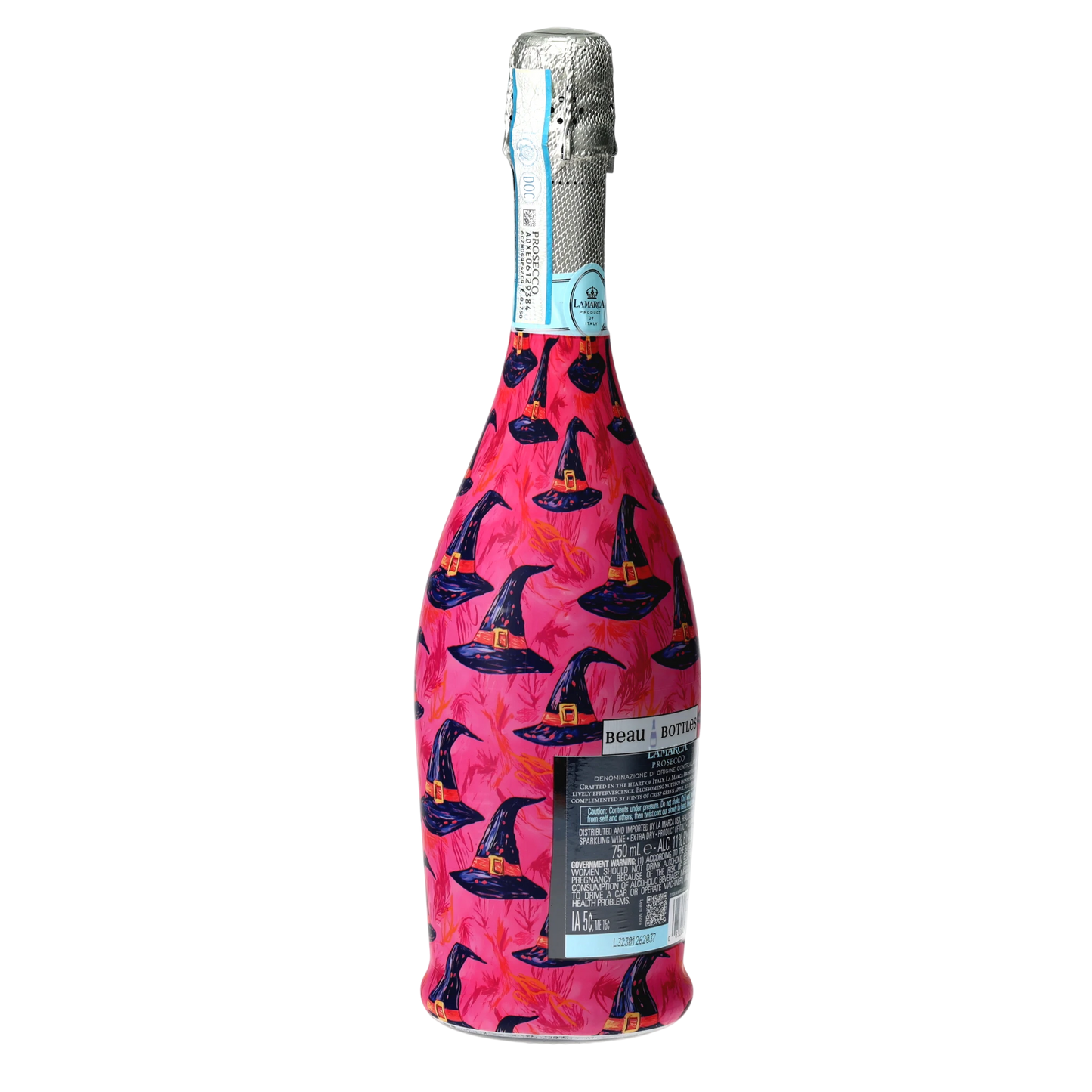 Preppy Halloween Witch Hats Prosecco Bottle Wrap