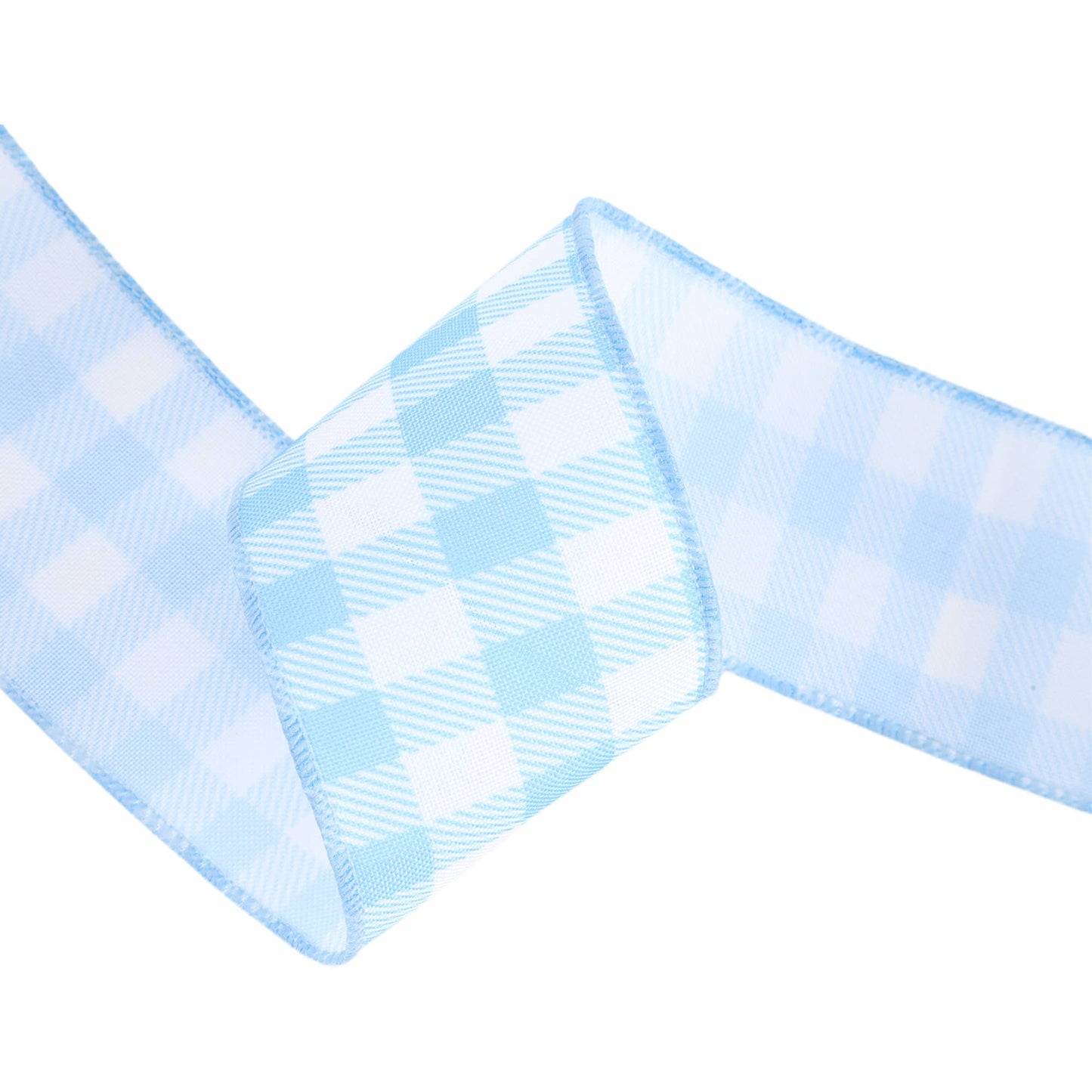 2 1/2" Wired Ribbon | White/Spring Gingham | 10 Yard Roll |
