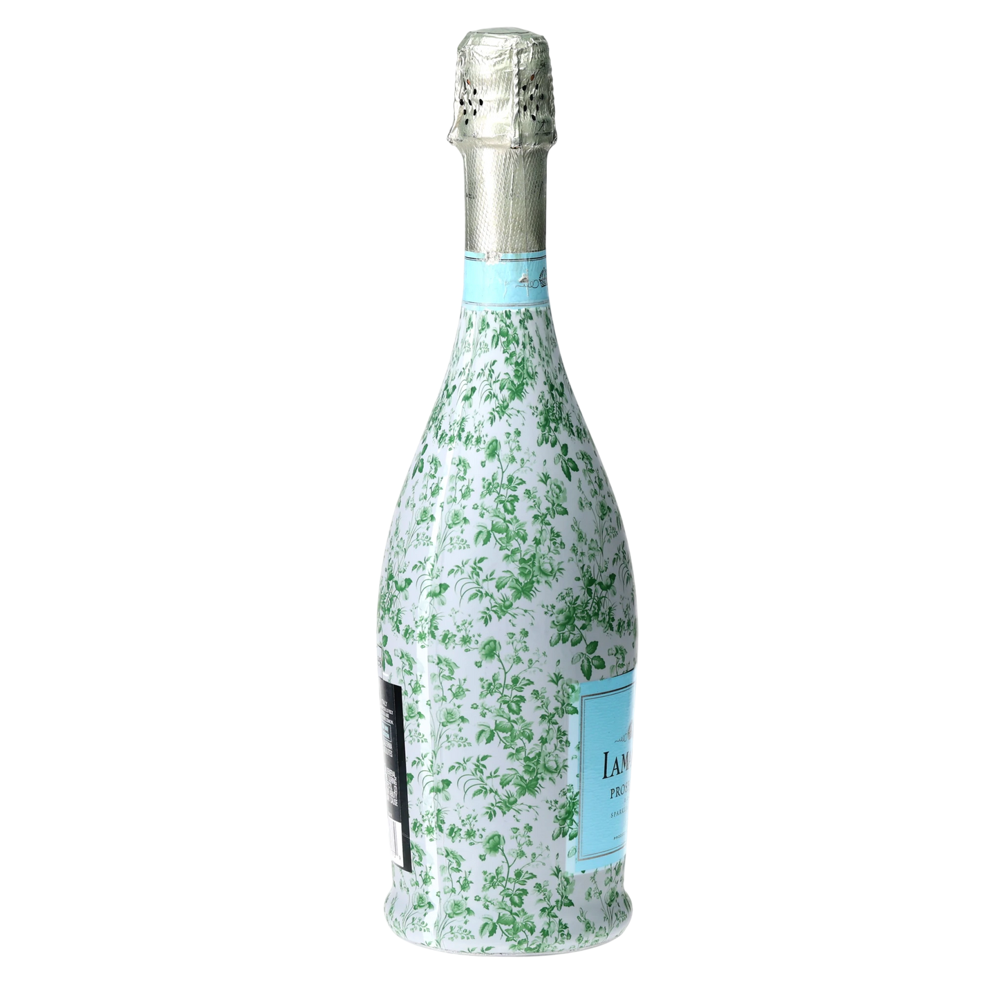 Grandmillennial Green Floral Prosecco Bottle Wrap