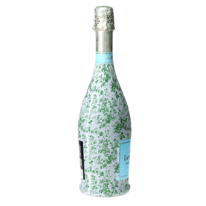 Grandmillennial Green Floral Prosecco Bottle Wrap