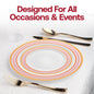 White Red Gold Chord Rim Dinnerware Value Set - 20 Sets (Copy)