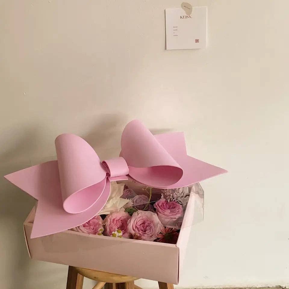 Big Bow Rectangle Flower Box with Clear Lid