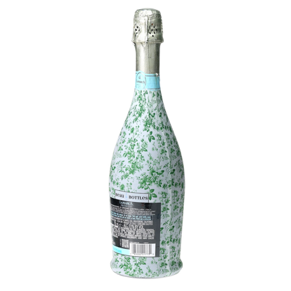 Grandmillennial Green Floral Prosecco Bottle Wrap