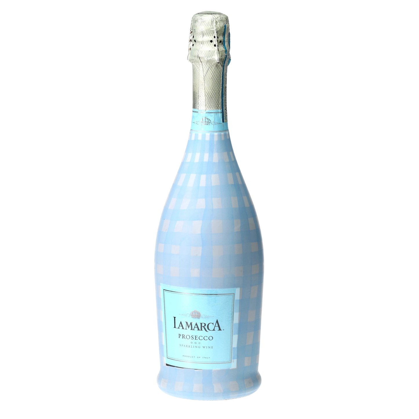 Powder Blue Picnic Gingham Prosecco Bottle Wrap