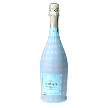 Powder Blue Picnic Gingham Prosecco Bottle Wrap