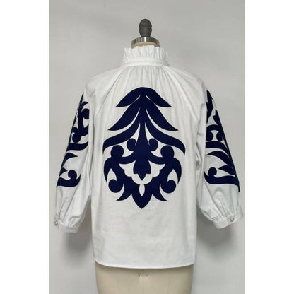Baroque applique detail top