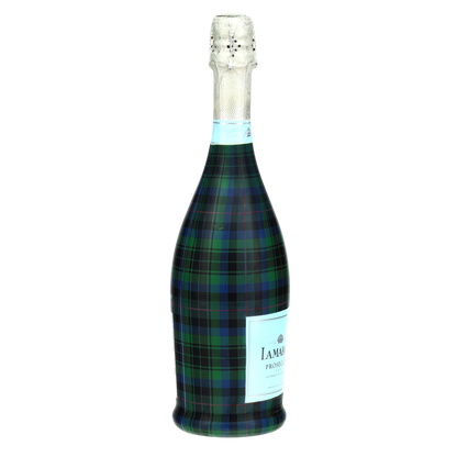 Blue & Green Christmas Tartan Prosecco Bottle Wrap