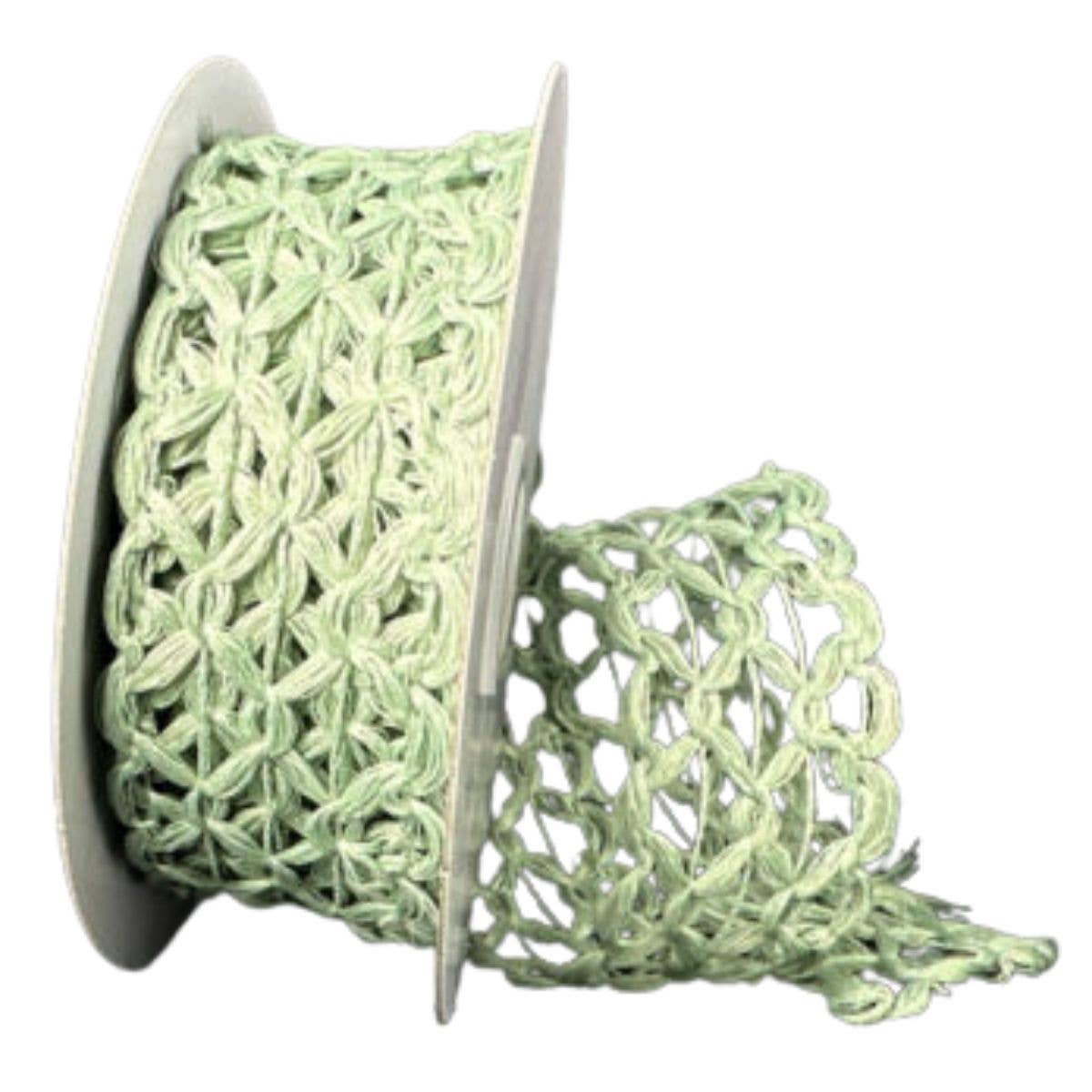 1.5 Inch Dusty Mint Scallop Weave Burlap Ribbon 47506-09-06