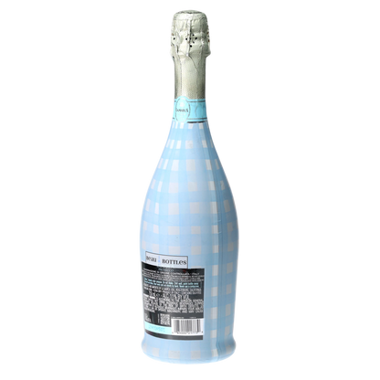 Powder Blue Picnic Gingham Prosecco Bottle Wrap
