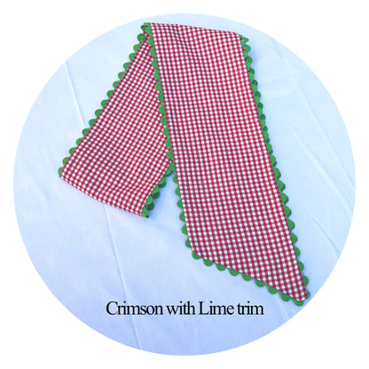 Custom Gingham Sashes with Trim