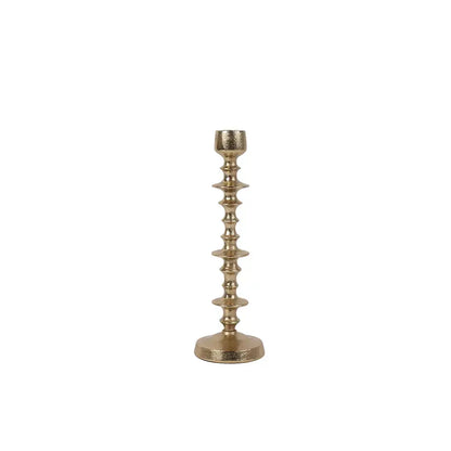 Gold Beaded 12" Candle Holder