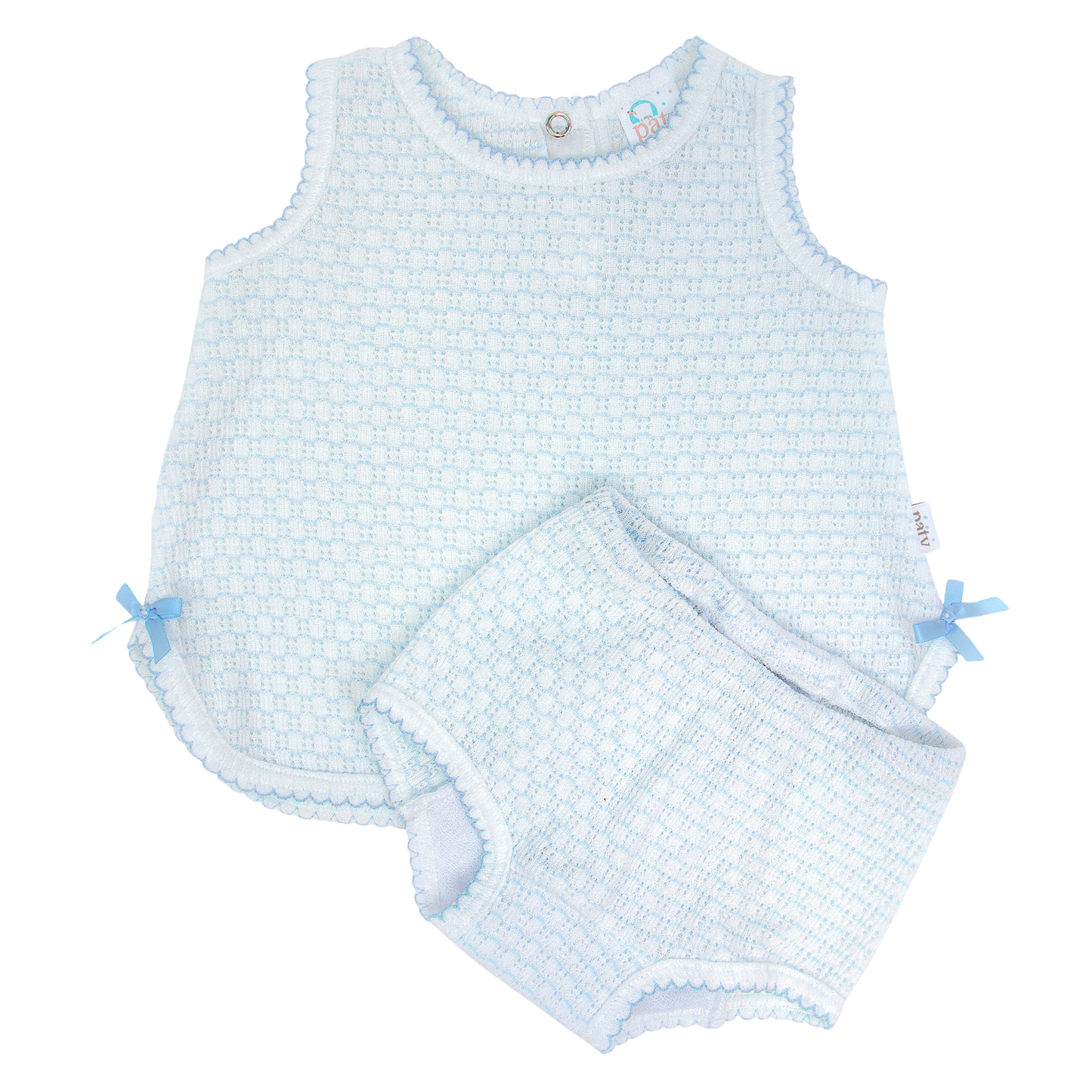 Paty Knit Pinstripe Diaper Set