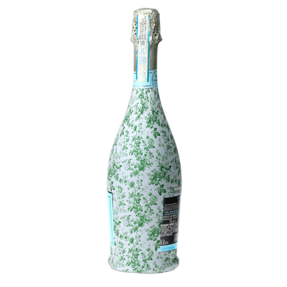 Grandmillennial Green Floral Prosecco Bottle Wrap