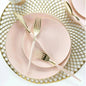 Blush Pink and Gold Round Plastic Plates | 10 Pack