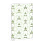 Handpainted Pagodas with Cane Border Green Wrapping Paper
