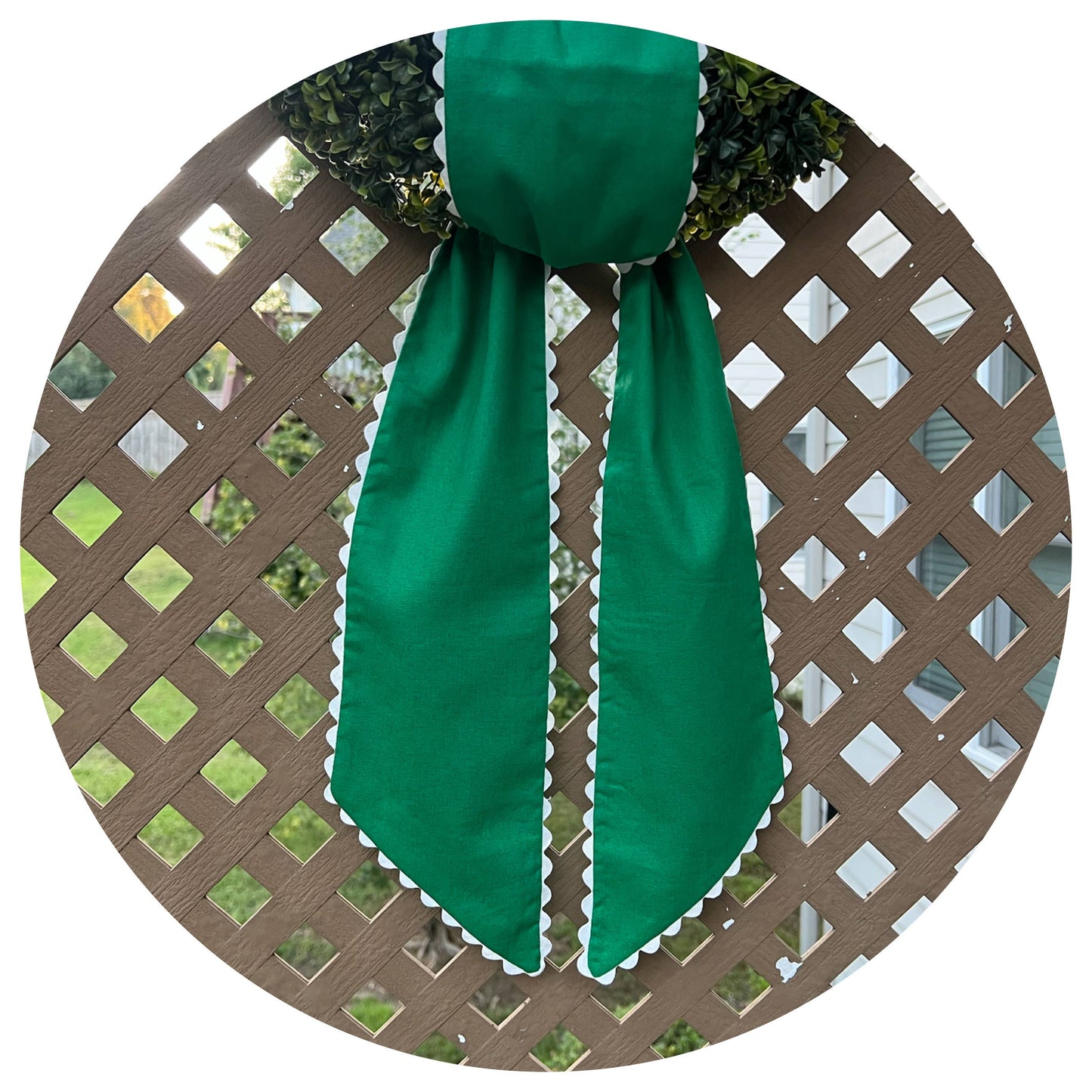 Custom Linen Sashes with Trim 