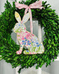 Field of Flowers Handmade Bunny Door Hanger - 12”