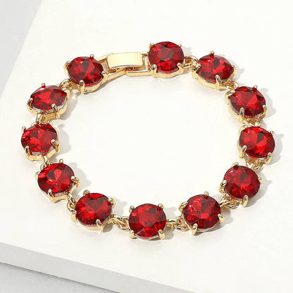 American USA Round Stone Link Evening Bracelet