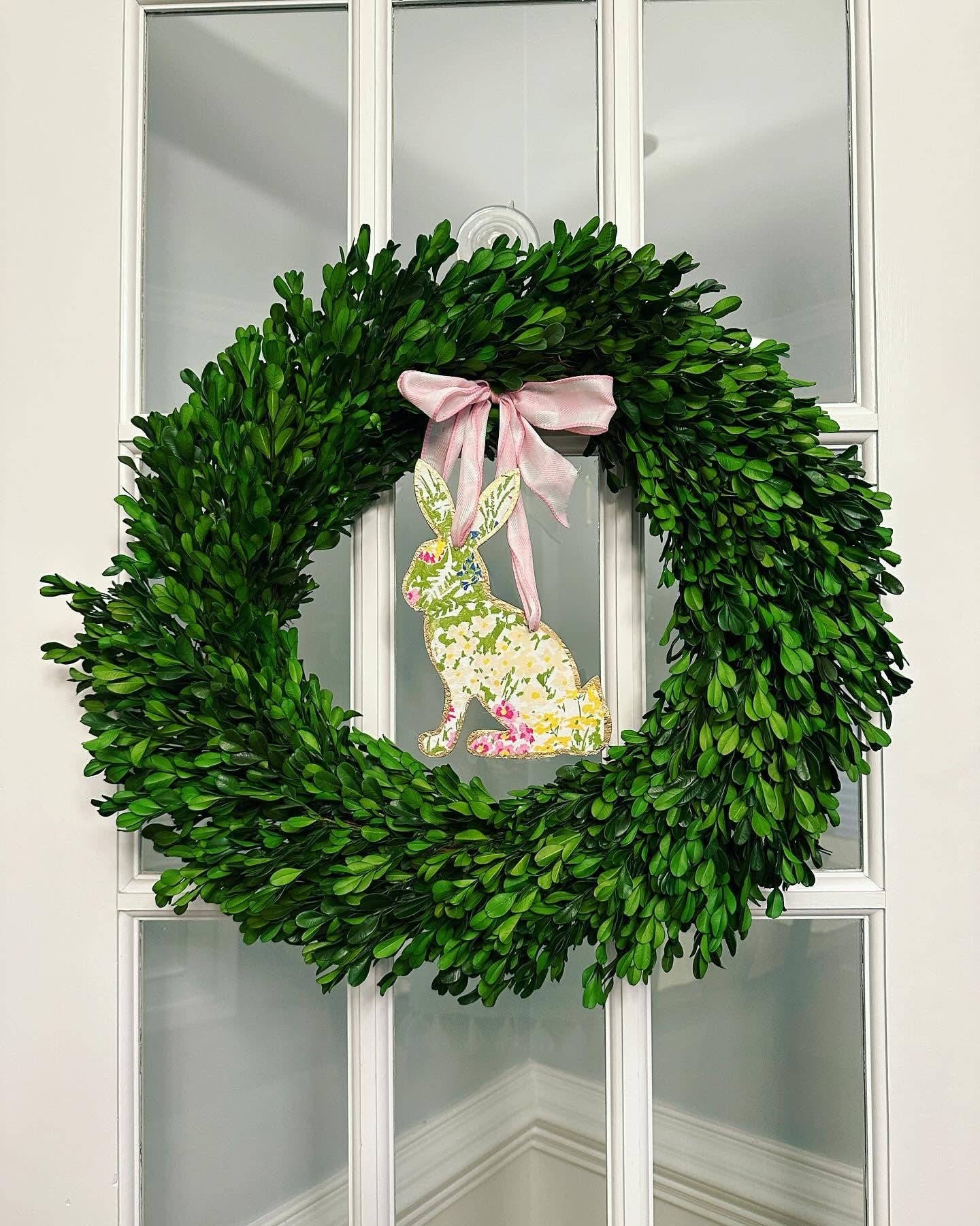 Field of Flowers Handmade Bunny Door Hanger - 8”