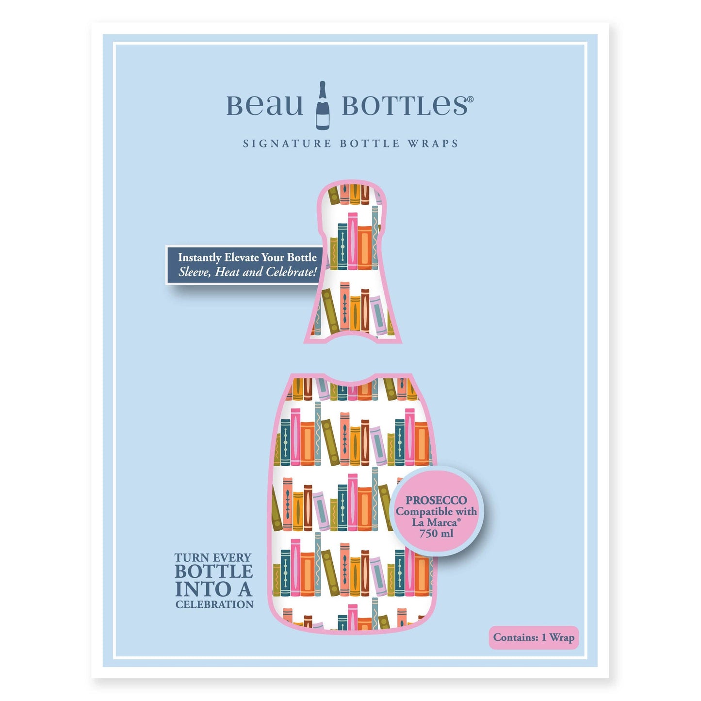 Warm & Bright Books Prosecco Bottle Wrap