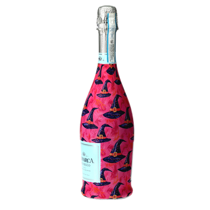 Preppy Halloween Witch Hats Prosecco Bottle Wrap